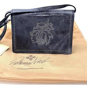 Patricia Nash Studded Floral Lanza Crossbody Wristlet Clutch $189